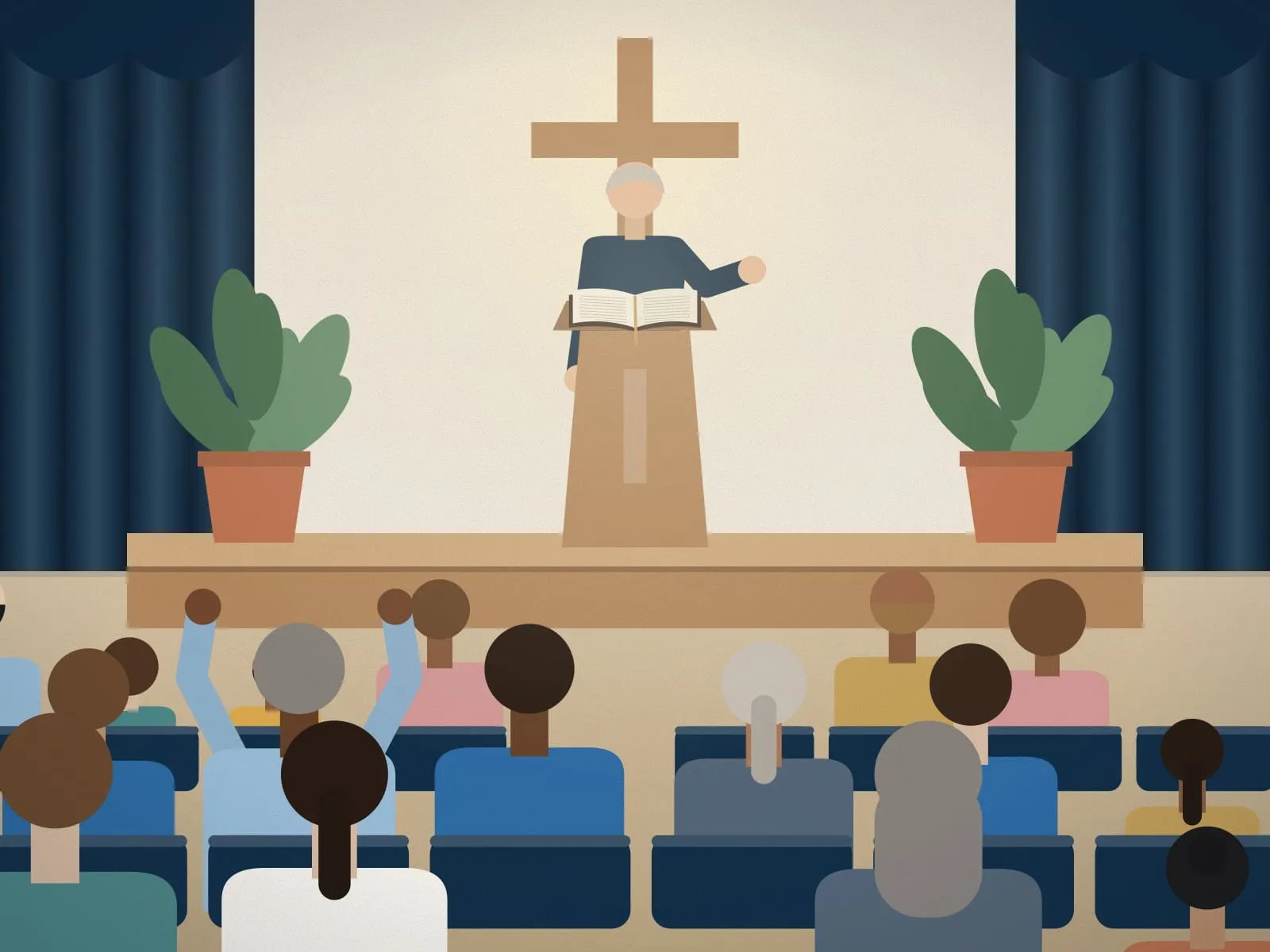 Culto dominical en la iglesia